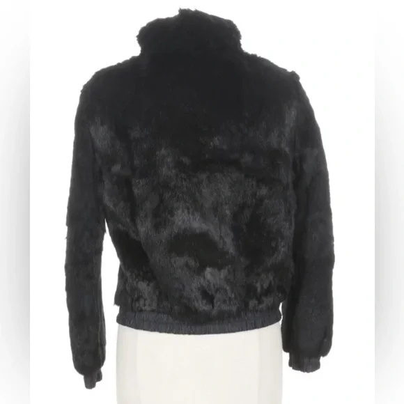 100% rabbit fur reversible bomber jacket. Great condition, vintage*black - Picture 2 of 12